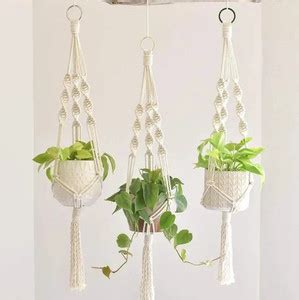 TIMJO MACRAME Home Décor/Indoor Wall Hanging/Boho Planter Hanger/Pot ...
