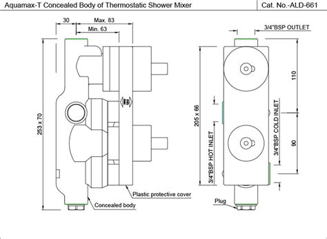 Jaquar Allied Series Aquamax Concealed Body Of Thermostatic Shower Mixer