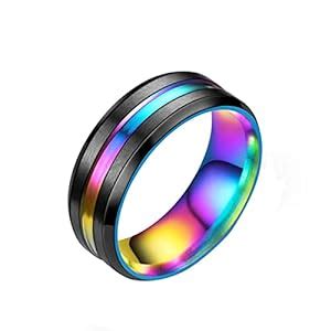 Buy Yellow Chimes Ring For Men Black Bands Rings Platinum Plated ...