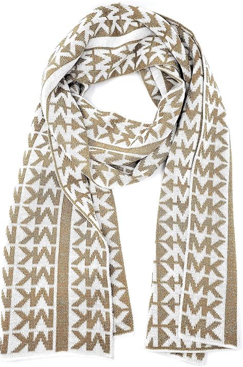 Buy Michael Kors Women's Vertical Stripe Gold/Cream Sparkle Scarf at ...