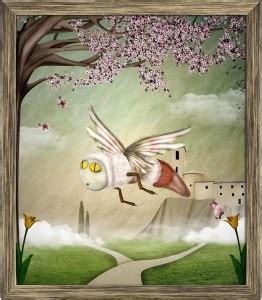Artzfolio ArtzFolio Fantasy Bee In A Spring Scenery Canvas Painting ...