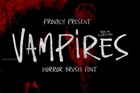 毛绒触感怪异的恐怖主题英文手写字体-Vampires Horror - 艺字网