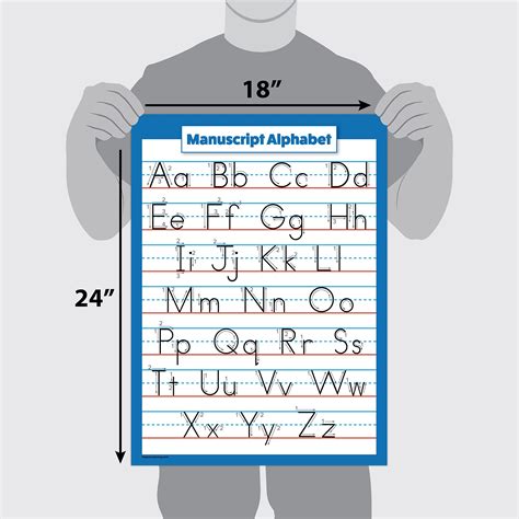 ABC Alphabet - Cursive Chart & Manuscript Poster - Laminated 2 Poster ...