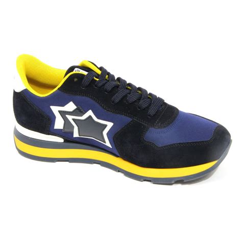 G2852 sneaker uomo ATLANTIC STARS ANTAR blue/black suede/fabric shoe man