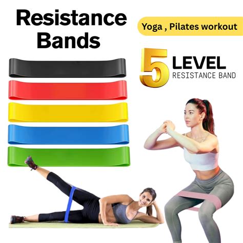 5PCS Hip Resistance Bands Yoga Squat Elastic Band Leg Exercise Fitness ...