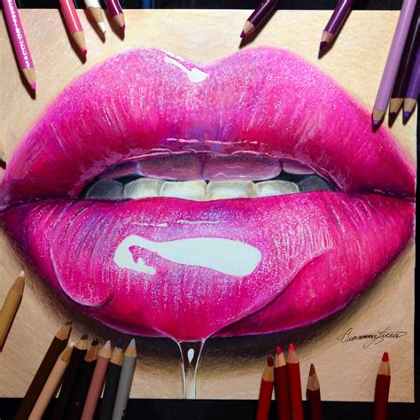 Image result for Realistic Lips Drawing