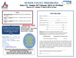 Fillable Online sporttaranaki org SEAVER CYCLES TRIATHLONS - Sport ...