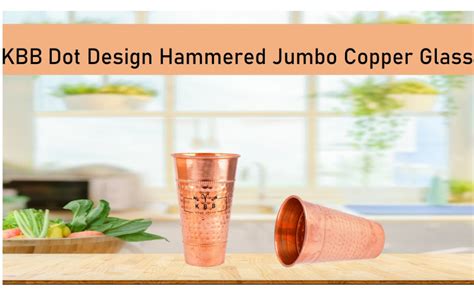 Buy KBB Dot Design Hammered Jumbo Copper Glass 550 ml (Set of 4) Online ...