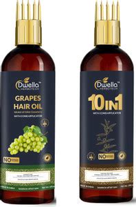 DWELLA HERBOTECH Grapes Hair Oil & 10-in-1 Hair Oil - For Men & Women ...