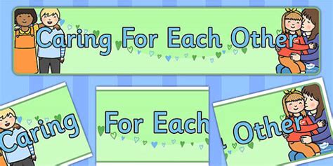 Caring for Each Other Display Banner (teacher made) - Twinkl