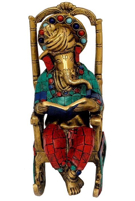 Aone India 3D Moving Ganesh Statue Reading OM - Swastic Ramayan, Metal ...