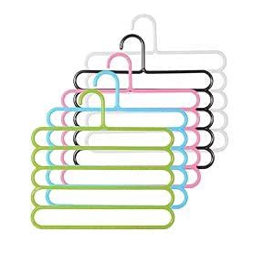 SKGREEN 5 Layer Plastic Clothes Hanger for Wardrobe Storage Organizer ...