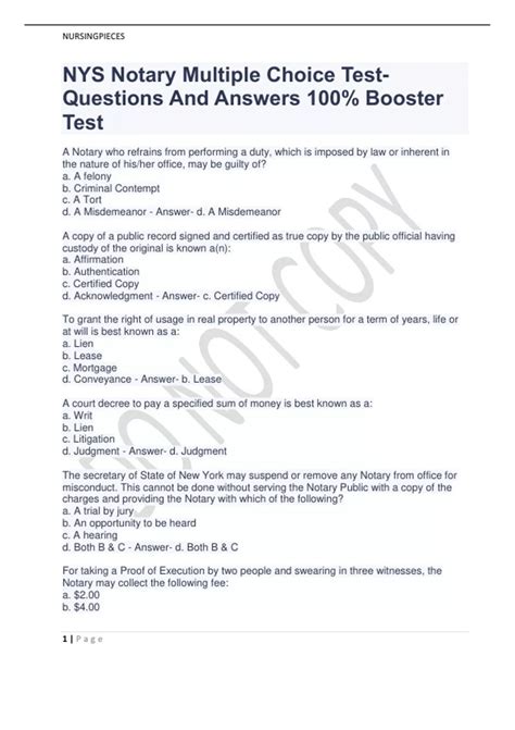 Image result for Notary Test Samples