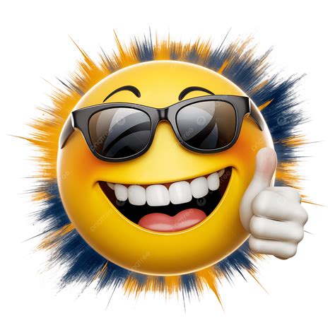 Cool 3d Emoji With Sunglasses And Thumbs Up, Emoji, Cool, Thumbs Up PNG ...