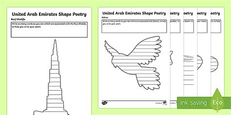 Editable UAE Shape Poem Activity (teacher made) - Twinkl