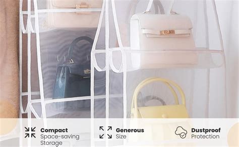 Zollyss Hanging Shelves 6 Pocket Foldable Handbag Organisers Cover ...