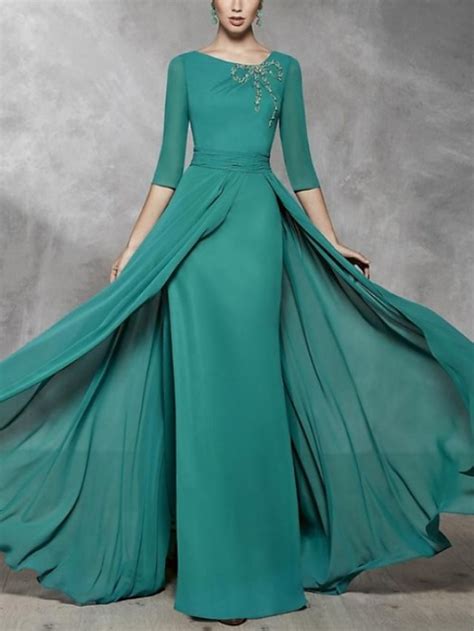 Sheath / Column Mother of the Bride Dress Formal Vintage Party Scoop ...