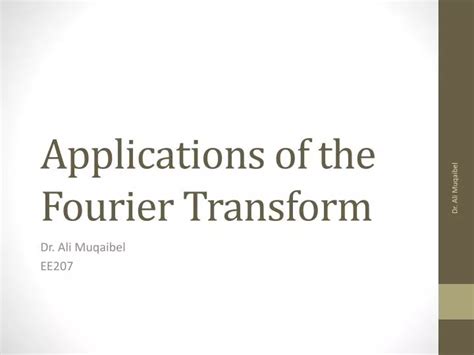 Fourier Transform Applications 的图像结果