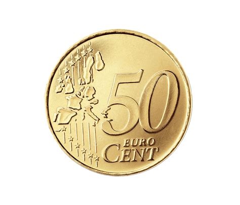 50 Euro Cent Isolated On White Fifty, Cent, Price, Euro PNG Transparent ...