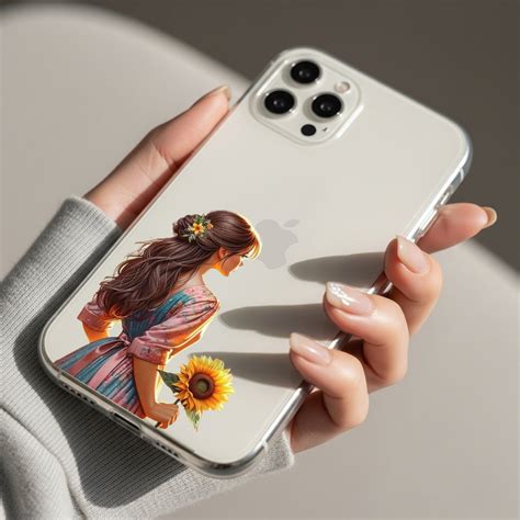 Girl with Sunflower Silicon Mobile Case