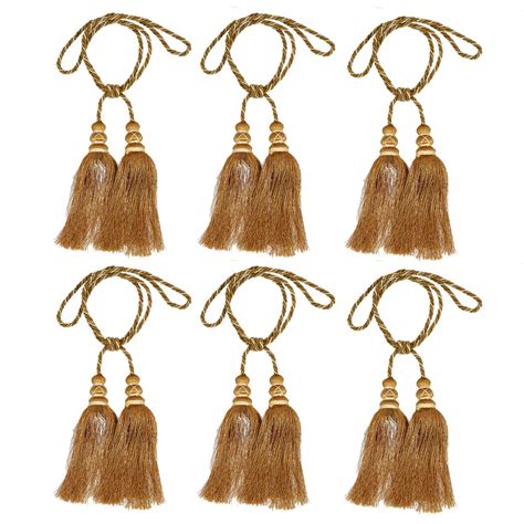 Buy Kuber Industries Polyester 6 Pieces Curtain Tie Back Tassel Set ...