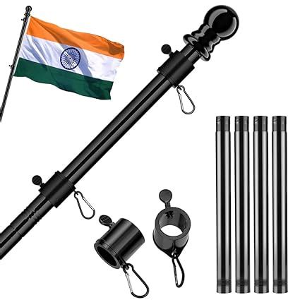 HASTHIP 150CM Flag Pole for Garden and Car, Stainless Steel Hitch Mount ...