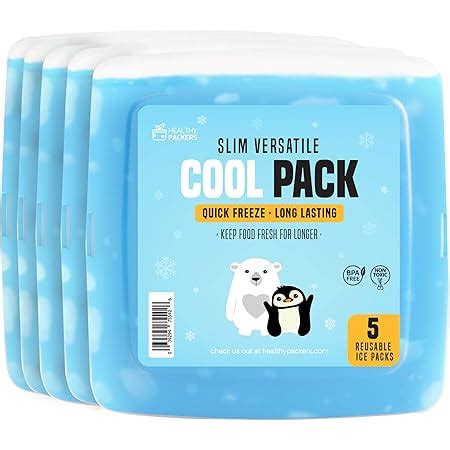 Ice Pack for Lunch Box - 5 Ice Packs Slim & Long-Lasting Freezer Packs ...