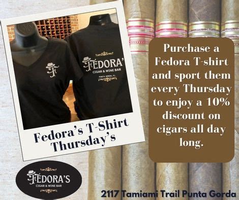Fedora’s T-Shirt Thursdays , Fedora's Cigar & Wine Bar, Punta Gorda, 2 ...