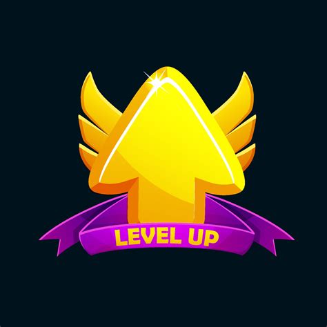Level up icon with arrow and award ribbon. Level Up Sign Symbol for ...