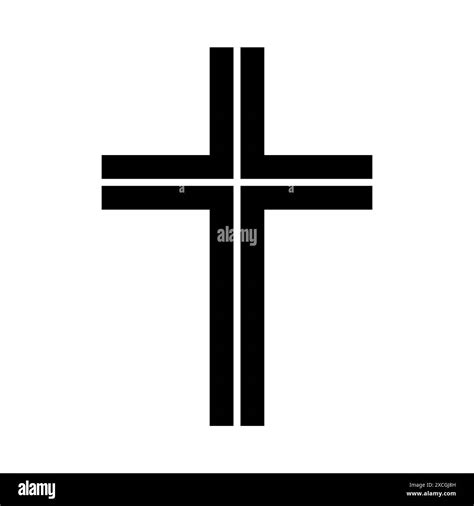 Simple cross icon, Christian cross symbol, outline shape Stock Vector Image & Art - Alamy