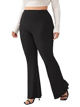 Buy Plussclub Women Mid Rise Plus Size Flared Pant All Day Wear ...