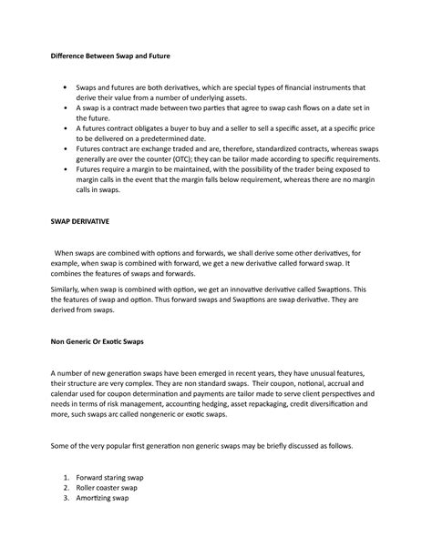 Difference between swap and future - Difference Between Swap and Future ...