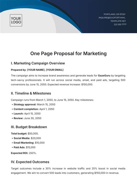 Free Marketing Proposal Templates, Editable and Printable