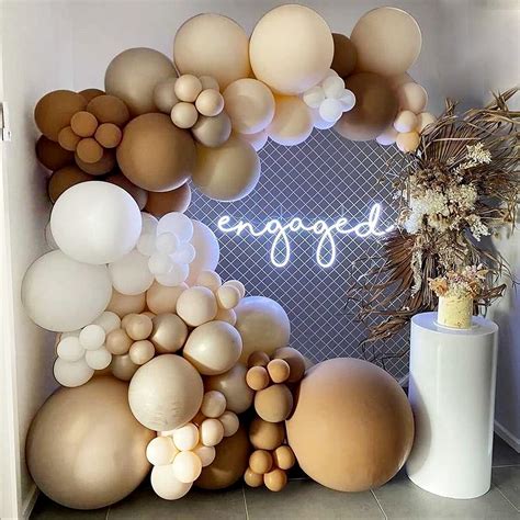 Buy Brown Balloon Garland Kit Neutral Cream Boho Coffee Double-Stuffed ...