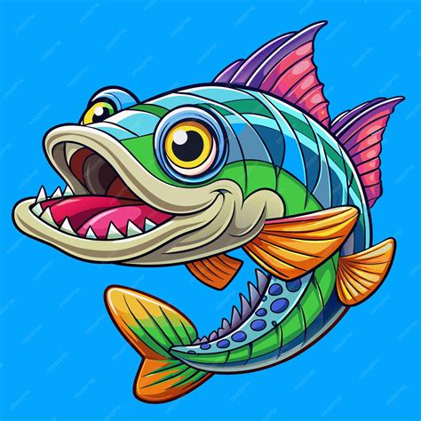 Premium Vector | A fish with a big mouth and a big mouth