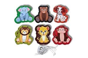 PAPA-YAYA Set of 6 Pieces Lacing & Threading Toy | Animal Theme 6 ...