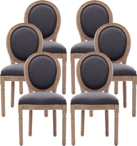 Amazon.com - Nrizc French Country Dining Chairs Set of 6, Farmhouse ...
