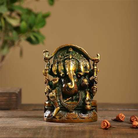 Brass Five Head Ganesh