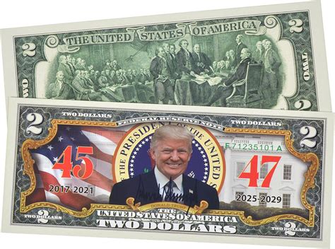President Trump 45th & 47th President 2 Dollar Bill - Uncirculated ...