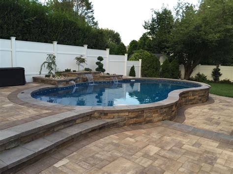 Radiant Metric Freeform Semi Inground Pool Design