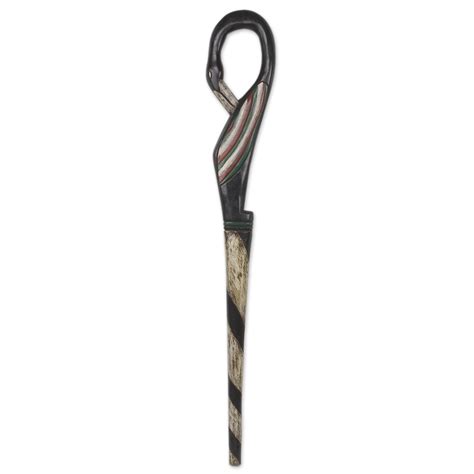 Hand Carved Adinkra Theme African Walking Stick - Sankofa Bird | NOVICA