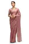 Buy Pink Organza, Chanderi Silk Embroidery Nayantara Floret Saree With ...