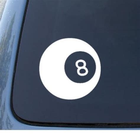 CCI112 - 8 Ball Decal | Eight Ball Decal | White Decal | 5 In : Amazon ...
