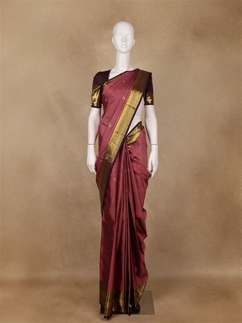 Maroon Butta Woven Design Pure Kanchipuram Silk Saree | Diadem