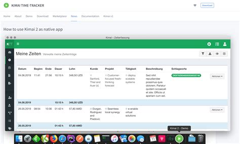 How to use Kimai 2 as native app