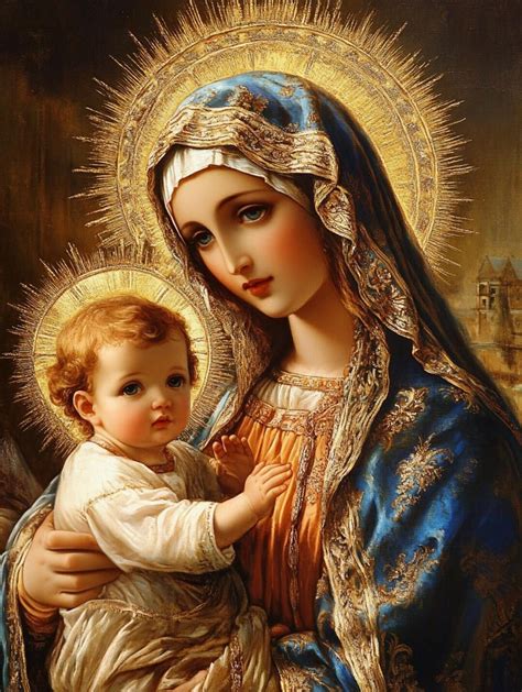 Mother Mary and Baby Jesus Catholic Art – Christian Marian Decor ...