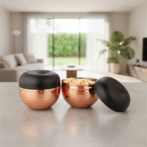2 PCS Hammered Copper Canister Set | Superior Quality stainless Steel