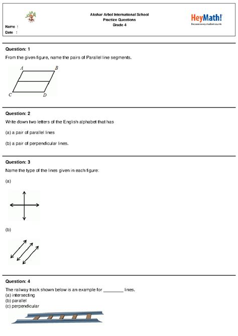 Lines and Angles - worksheet - Name : Date : Akshar Arbol International ...