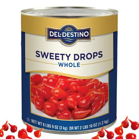 Amazon.com : Del Destino Red Sweety Drop Miniature Peppers Tin, 28 Oz ...