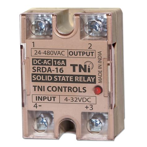 TNI CONTROLS Solid State Relay 16A DC to AC SSR 4-32VDC INPUT 24-480VAC ...